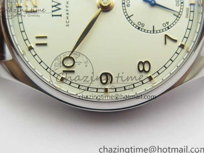 MIROTIME 0408 Original Portuguese IW358304 ZF 1:1 Best Edition SS White Dial RG Markers on Leather Strap A 7077